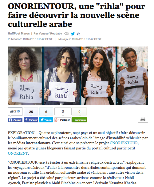 Huff post Onorientour